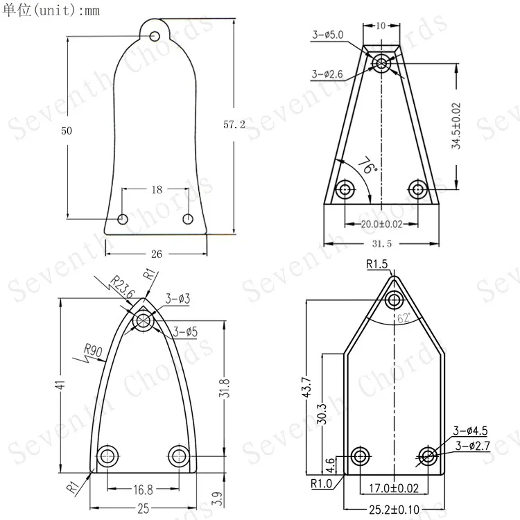 4 шт. пластиковые черные формы фермы стержень сменная пластина для бас гитары-HA1001