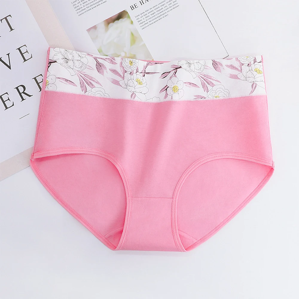 Женское привлекательное нижнее белье с принтом кружевные трусики завышенной