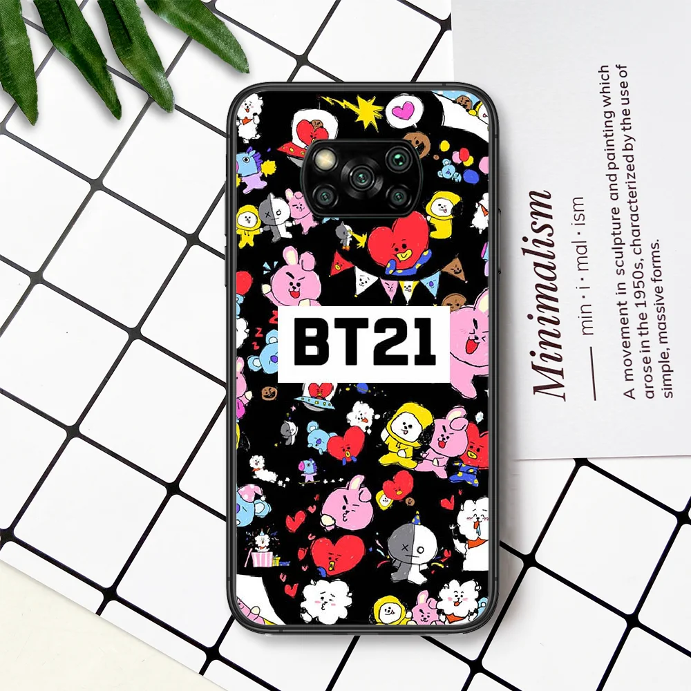 

Cartoon Cute BT21 Phone Case For Xiaomi Mi Note 10 A3 9 MAX 3 A2 8 9 Lite Pro Ultra black Back Soft Funda Pretty Etui Trend