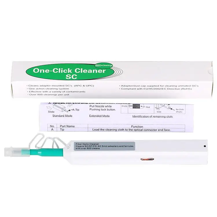 

Newly Fastest Fiber Optic Cleaning Pen Field Tested Fiber Cleaner 800+ One Click Cleans (SC/ST/FC/SC/APC) Anti-static