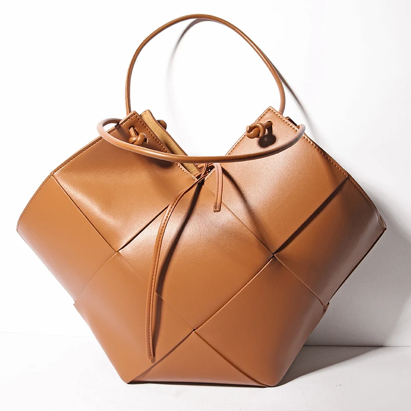 Шнурок большая корзина мягкая кожаная сумка роскошная дизайнерская женская