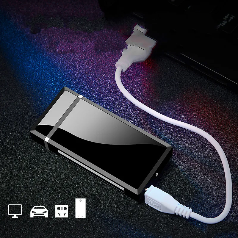 Новинка 2020 электрическая зажигалка для сигарет с зарядкой от USB двойной