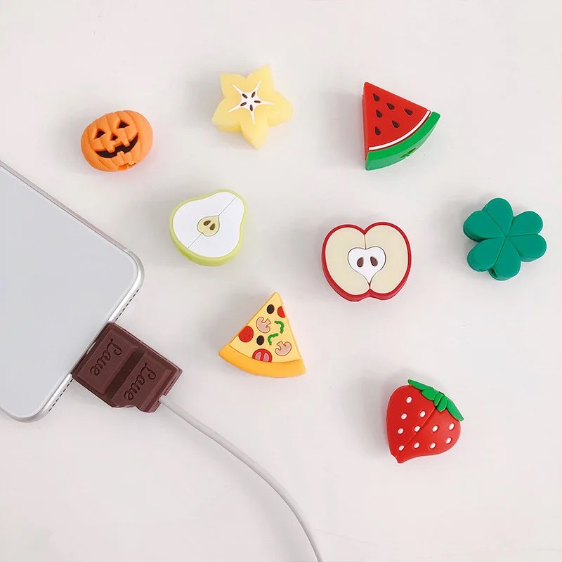Новый силиконовый милый фруктовый Кабельный органайзер для iPhone кабельный