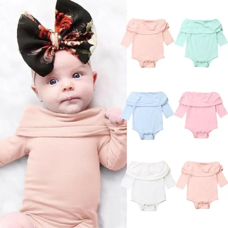 Боди теплое хлопковое с длинным рукавом и круглым вырезом на возраст 0 24