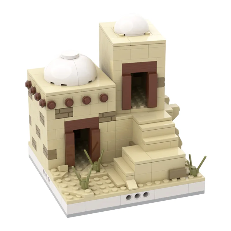 

Slum War Series MOC Desert House for a Modular Desert Village Gabion Building Blocks Bricks Bricks Toy Toys For Kids Gifts