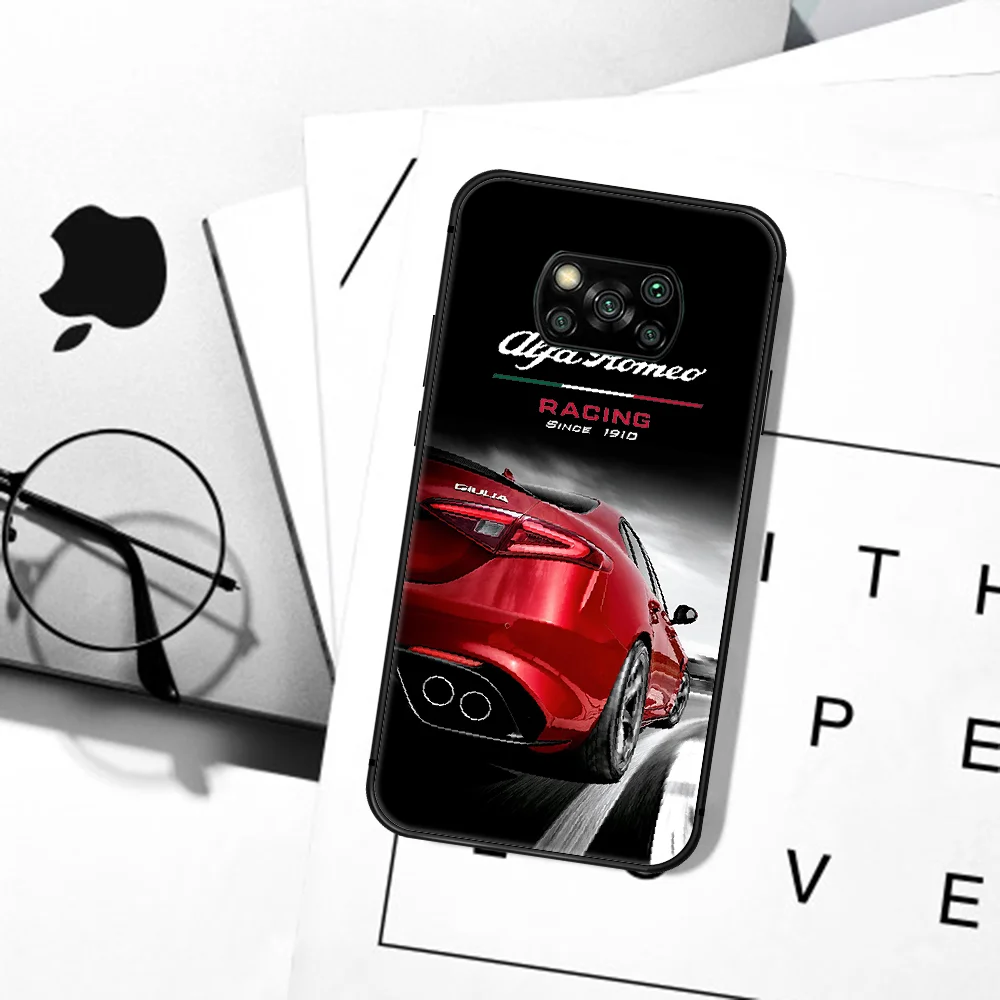 

Alfa Romeo Luxury Car Phone Case For Xiaomi Mi Note 10 A3 9 MAX 3 A2 8 9 10 11 Lite Pro Ultra black Cell Trend Back Painting
