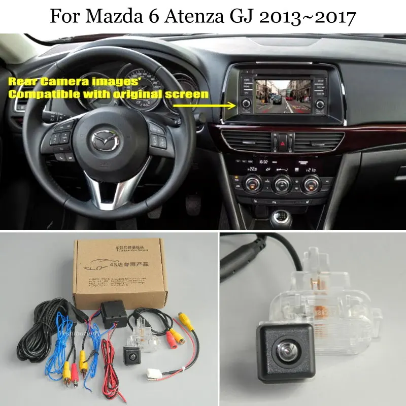 Камера заднего вида для Mazda 6 Atenza GJ 2013 ~ 2017 оригинальная совместимая с RCA |