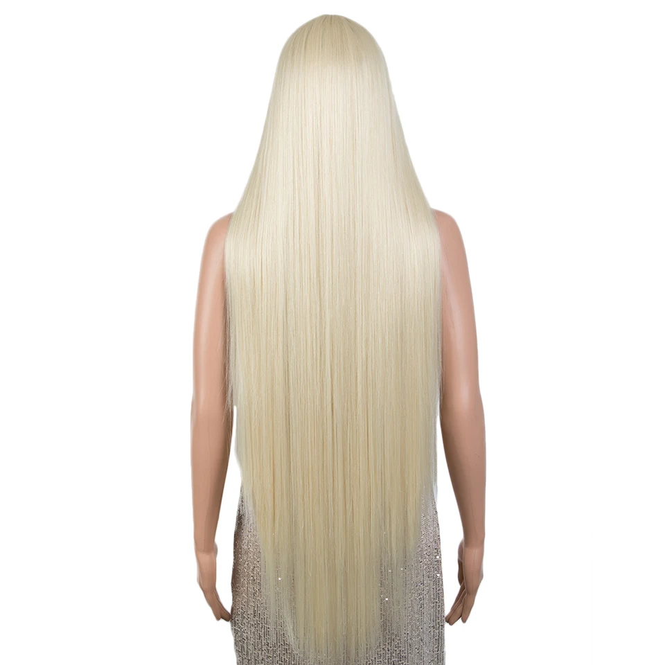 

Synthetic 613 Blonde Straight Wig For Black Women Long Straight 38inch Synthetic Wig Ombre Pink Blonde Lace Wig Cosplay Wigs