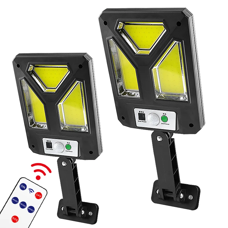 

Светодиодный светильник на солнечной батарее, водонепроницаемый уличный фонарь с COB матрицей, с дистанционным управлением, настсветильник ...