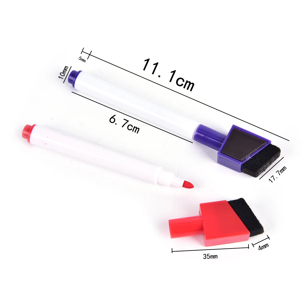 

5pcs/lot Magnetic Whiteboard Pen Erasable Dry White Board Markers Magnet Built In Eraser Office School Supplies