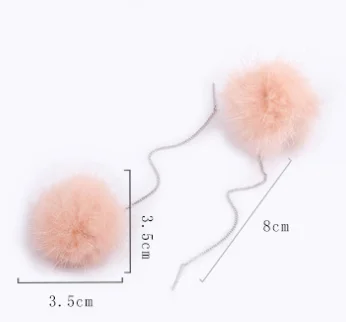 Silver925 пушистые серьги-капли для женщин классические высококачественные женские