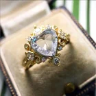 Milangirl Свадебные обручальные ювелирные изделия Позолоченные цветные инкрустированные сердечки в форме сердца Кристалл Циркон Стразы женское кольцо для женщин