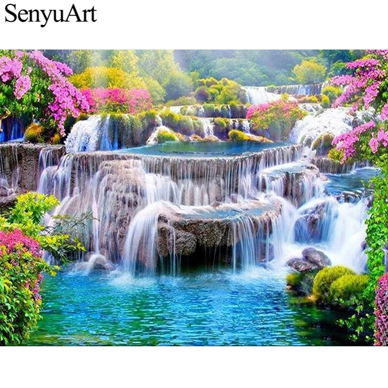 Круглая Алмазная 5D Вышивка SenyuArt картина для вышивки мозаика живопись пейзаж