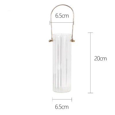 Ваза в скандинавском стиле Ins простой полоску с эффектом металлик прозрачный