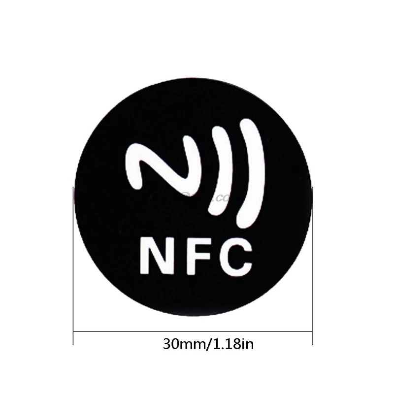 6 шт. черная универсальная анти-металлическая наклейка NFC Ntag213 меток NTAG 213