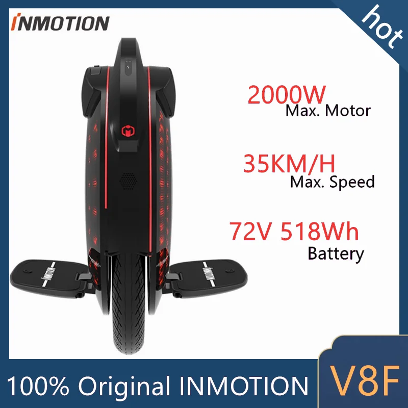 2021 INMOTION V8F Одноколесный самобалансирующийся электрический скутер внедорожник с