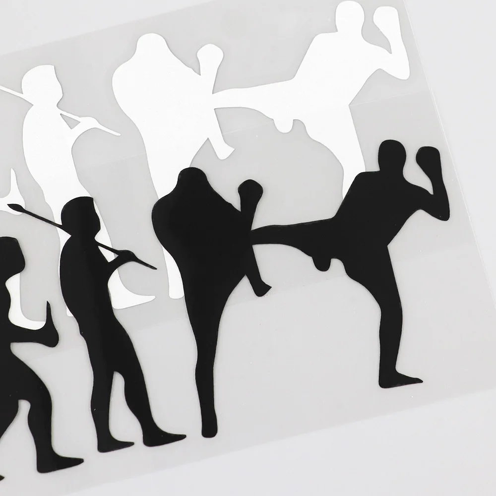 

YJZT 17.6CMX6.2CM Creative Kickboxing Evolution Decal Vinyl Car Sticker Black/Silver 8A-0599