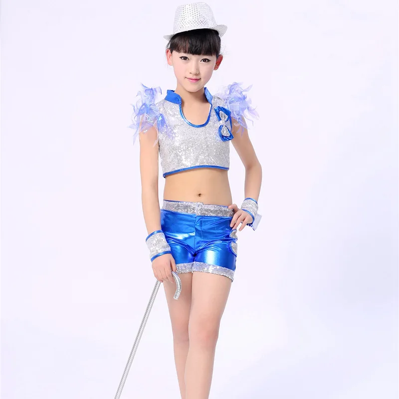 Костюм для мальчиков и девочек блестящий бальных танцев выступлений