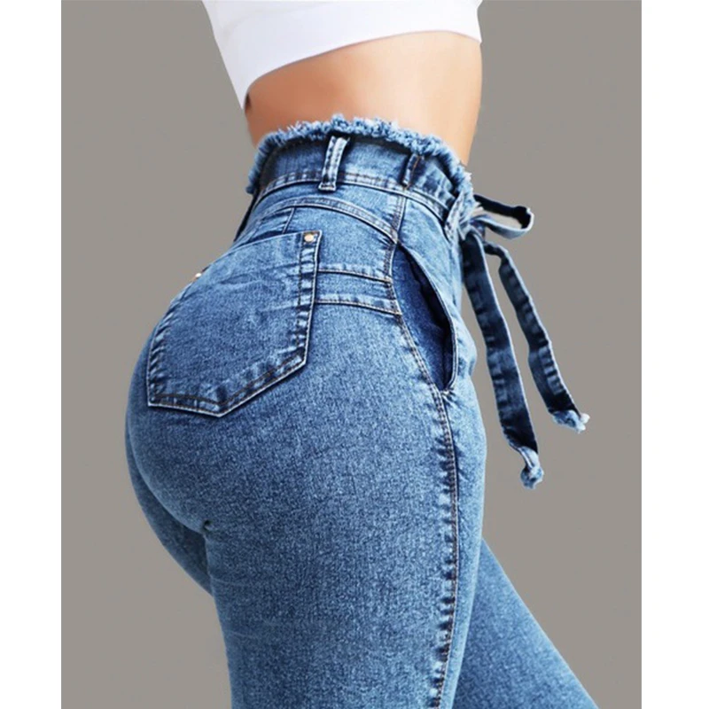 

Summer Streetwear Casual Jean for Women High Waisted Jeans Sexy Skinny Bag Hips Ladies Office Jeans Wholesale Dropshipping