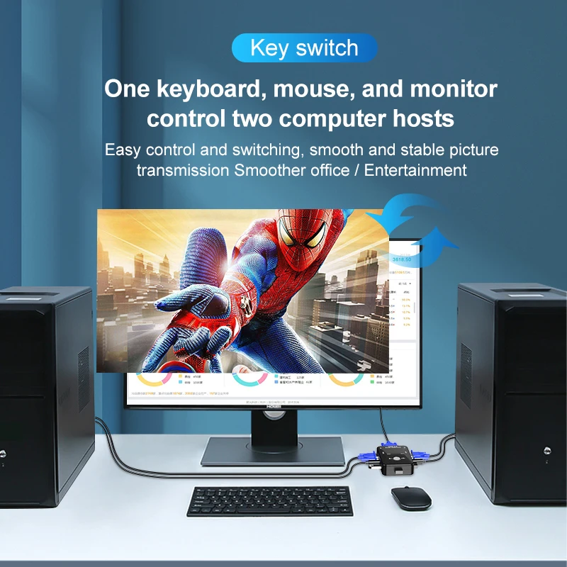 KVM-кабель OULLX USB 2 0 разветвитель vga для клавиатуры мыши монитора адаптер