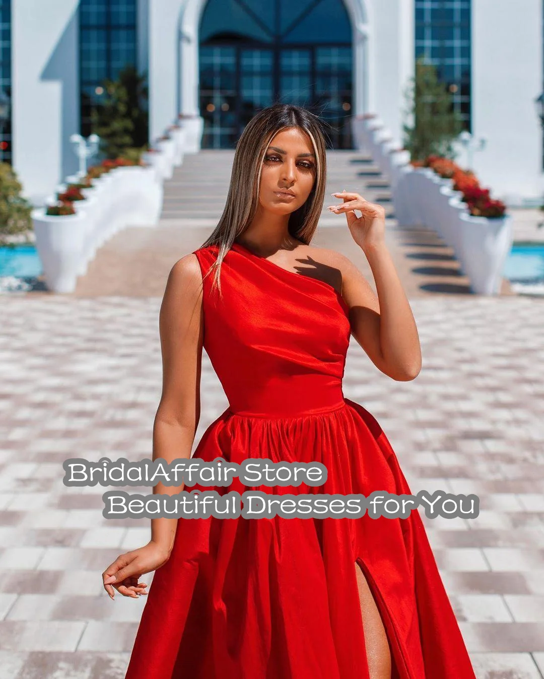 BridalAffair праздничное красное ТРАПЕЦИЕВИДНОЕ длинное платье для выпускного вечера