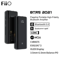 fiio new btr5 2021 lossless bluetooth audio receiver support mqa balanced earphone adapter with es9219c 2 dac chips