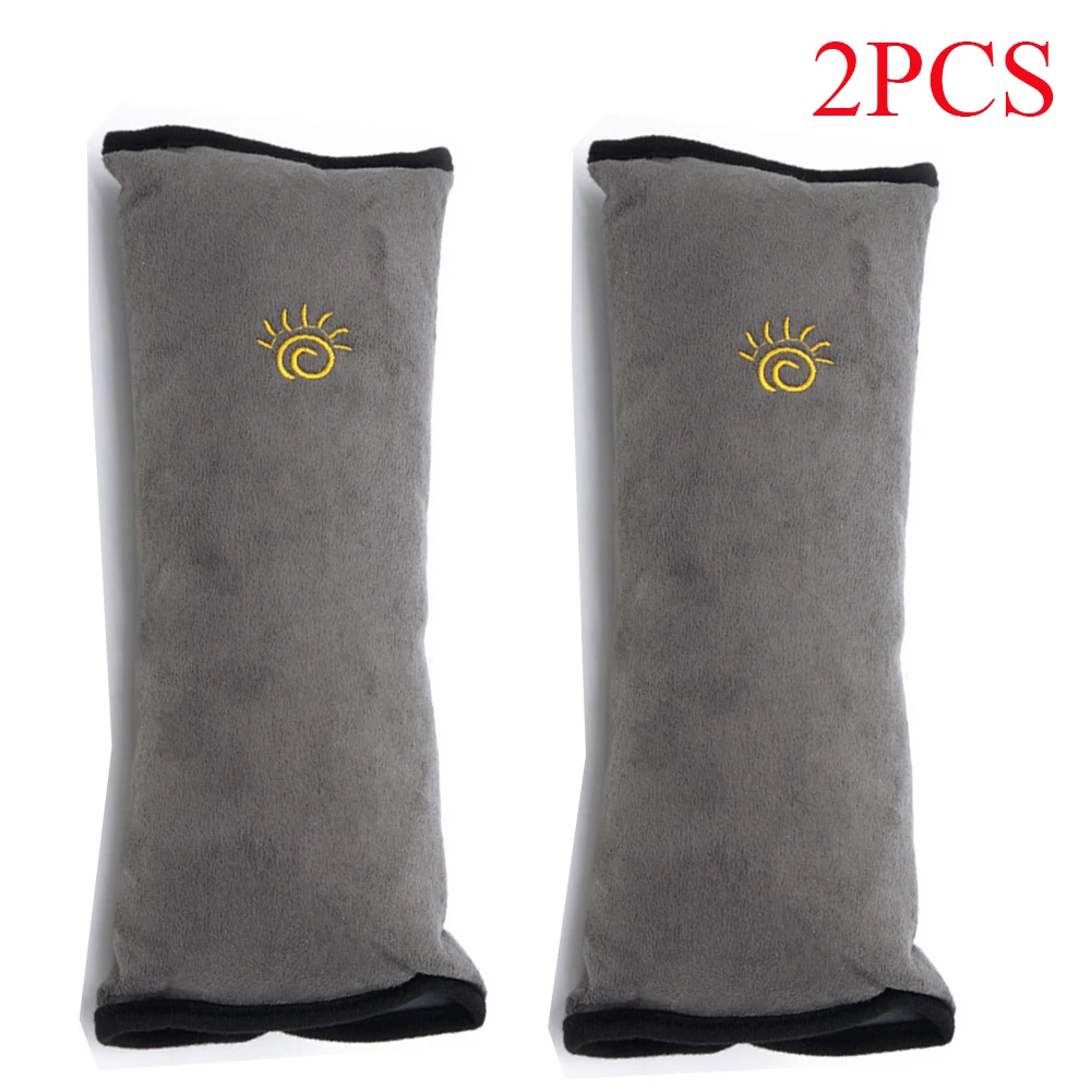 2pcs gray pillow Автомобильный Стайлинг для маленьких детей Защитный ремень автомобильные ремни безопасности Подушка Защита плеча мягкий подголовник ремень безопасности подушка для шеи авто - Название цвета: 2pcs gray pillow