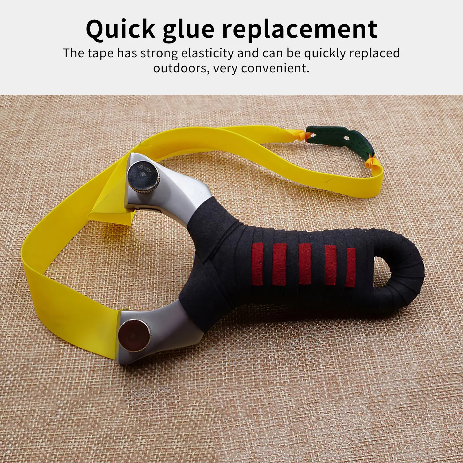 

Stainless Steel Slingshot Set Spring Fast Pressure Design Flat Rubber Band Outdoor Shooting Slingshot With Non-Slip Sweat Band