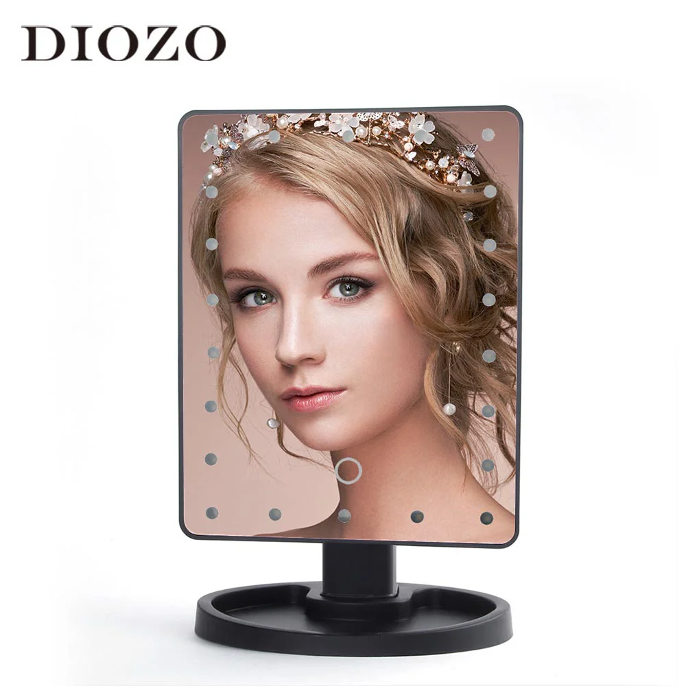 Портативное зеркало для макияжа 22 светодиода вращение на 360 градусов|Зеркала