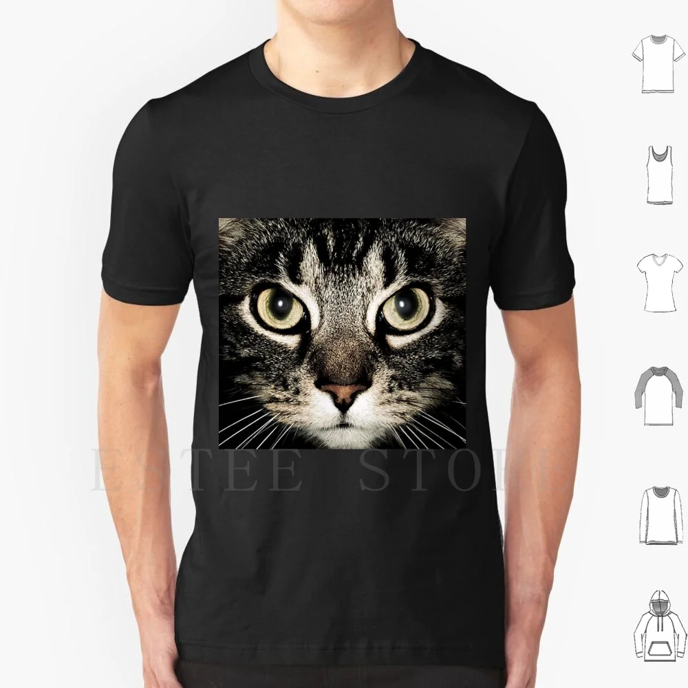

Cat Gaze T Shirt DIY Big Size 100% Cotton Cat Gaze Nose Feline Love Animal Pet