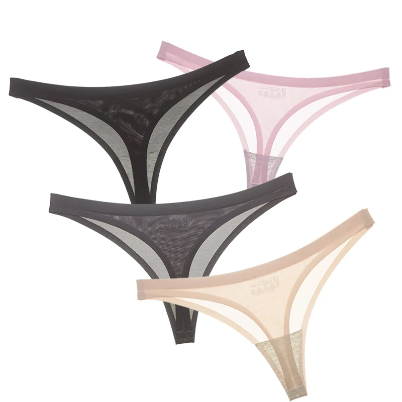Сексуальное бесшовное прозрачное трусики с низкой талией Розовый цвет интимное