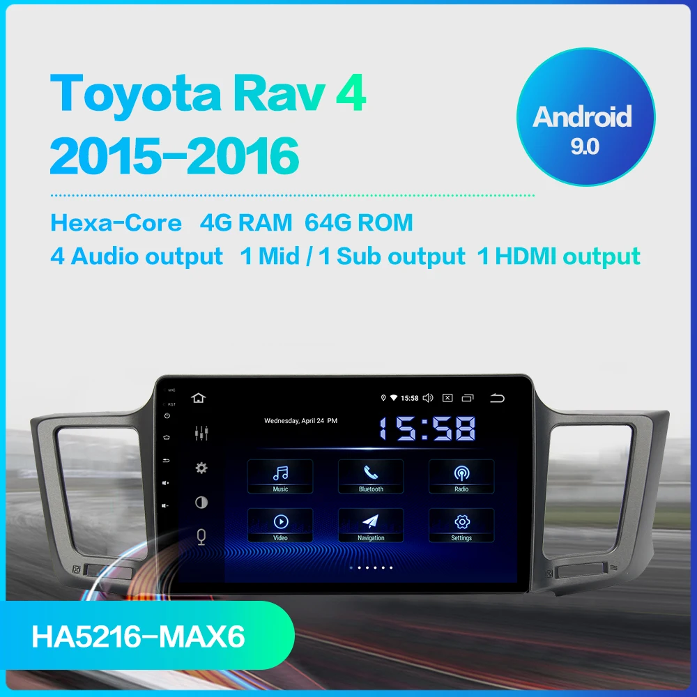 10," ips 1 Din Android 9,0 мультимедийный автомобильный радиоприемник для Toyota RAV4 USB 4 Гб ram MAX6 gps Bluetooth