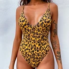 Женский слитный купальник, Леопардовый купальник с высокой талией, пляжная одежда, лето 2021