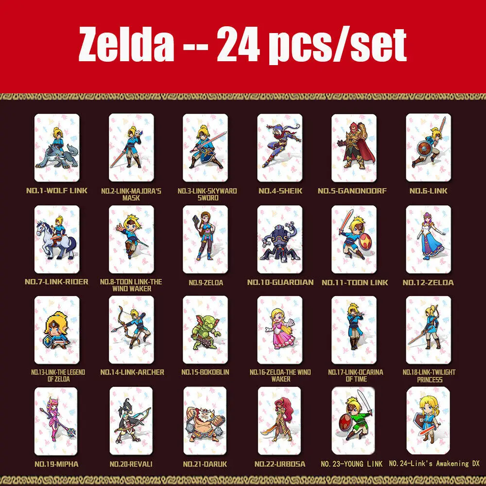 Полный набор из 24 новых карт Zelda NFC BOTW звенья Пробуждение|Карты контроля доступа| |