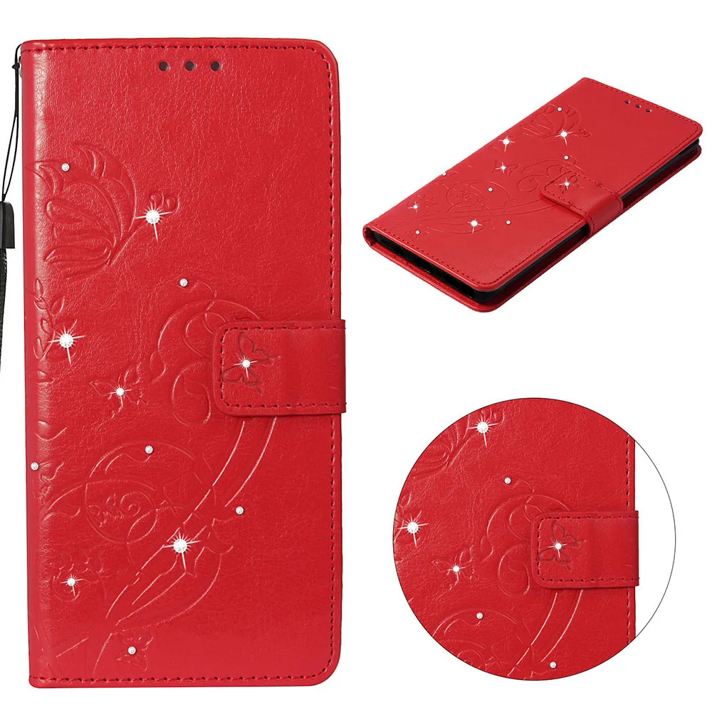 Роскошный сверкающий чехол с кристаллами из мягкой искусственной кожи