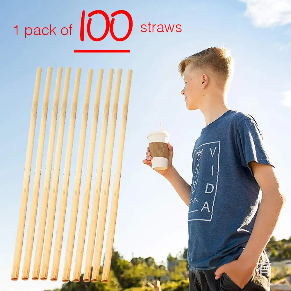 

100PCS/bag 20cm length A+ Grade Wheat Straw Environmentally Portable Drinking Straws Bar Kitchen Straw Bar Kitchen Accessories