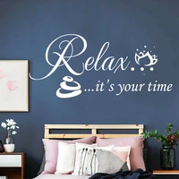 modern spa beauty salon relax its your time wall sticker bathroom yoga studio massage quote wall decal home decor