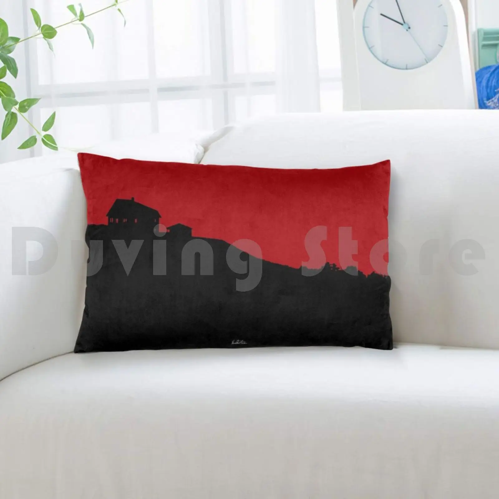 Фотография Чехол-Une Maison Au Bord DePillow? Мадлен пейзаж Case Mer