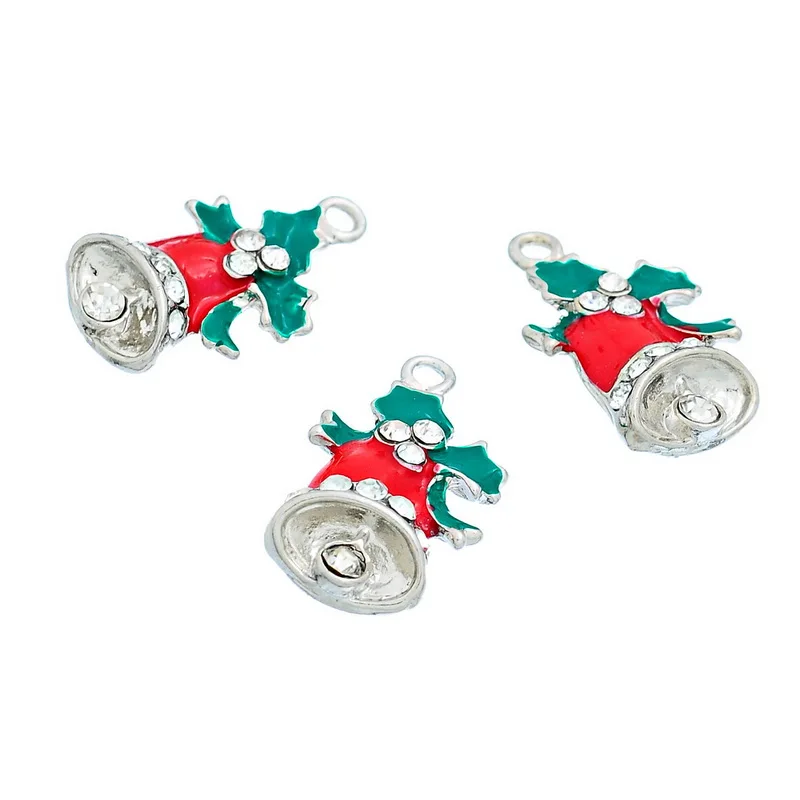 10 шт Рождественские Подвески колокольчики очаровательные красные зеленые