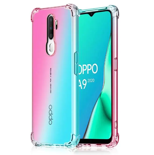 Для OPPO A5 2020 чехол силиконовый ударопрочный защита подушка безопасности цветной