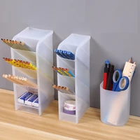 2021 new large capacity desk pen holder pencil makeup storage box desktop organizer stand case school office stationery