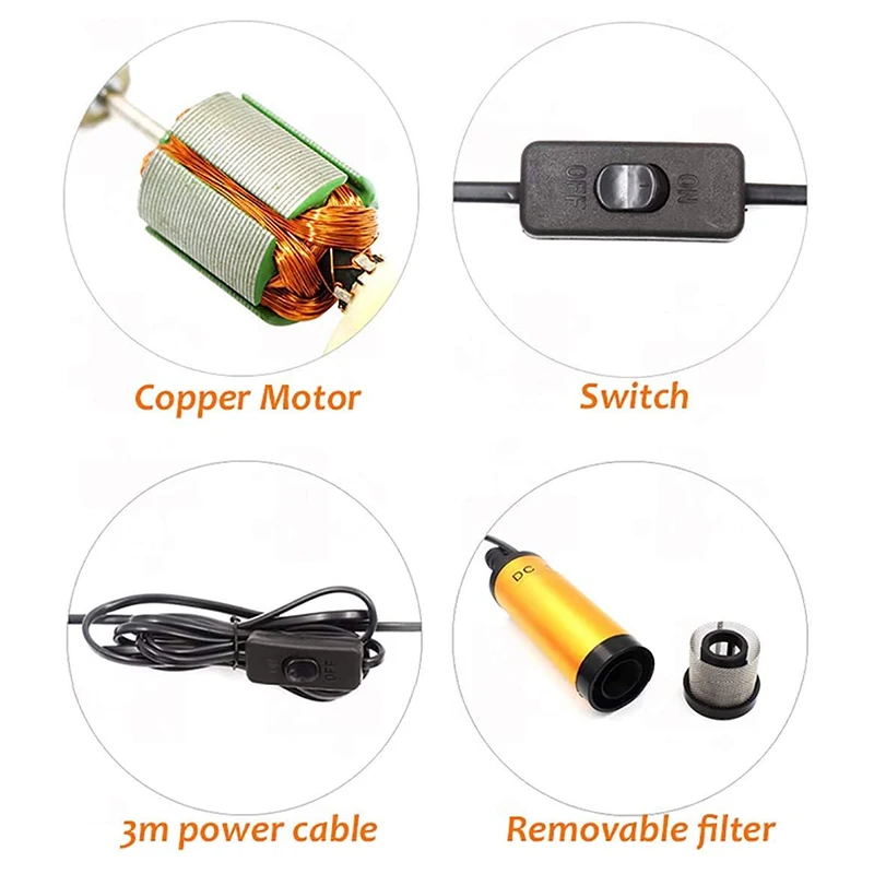 

12/24v Multifunctional DC Electric Oil Pumps Durable Equipment for Auto Clip Style H88F