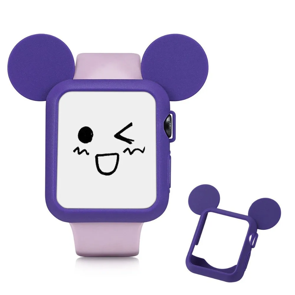 Прекрасный силиконовый чехол с Микки для Apple Watch, чехол серии 4 44/40 мм, Мягкий защитный чехол с рисунком для iWatch 3 2 1 38 мм 42 мм