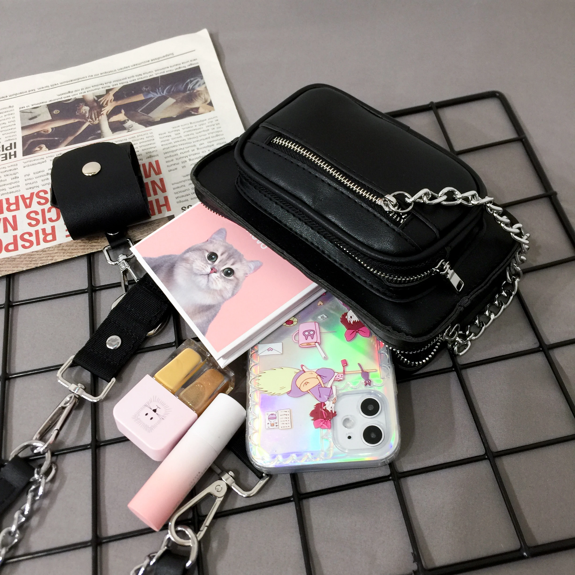 

LINVANSHY Small Bag New Fashion Portable Small Square Bag Woven One Shoulder Messenger Bag