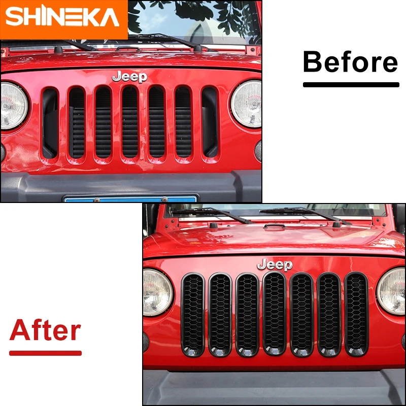 SHINEKA гоночные грили для Jeep Wrangler передняя вставка решетка с Сотами декоративный