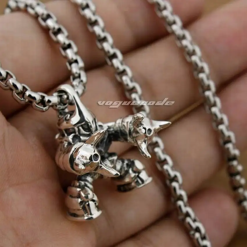 925 пробы Серебряный Мужской Байкерский кулон в стиле супер робот войн 8A027|pendant