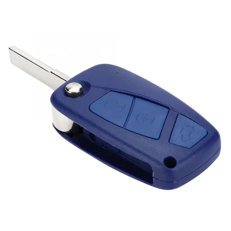 3 кнопки синий Автомобильный Брелок чехол Крышка с боковой батарейкой держатель