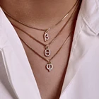Ожерелье с буквами греческого алфавита для женщин, 2021 г., модное ожерелье с кубическим цирконием, Подвеска для женщин, ювелирные изделия, подарок