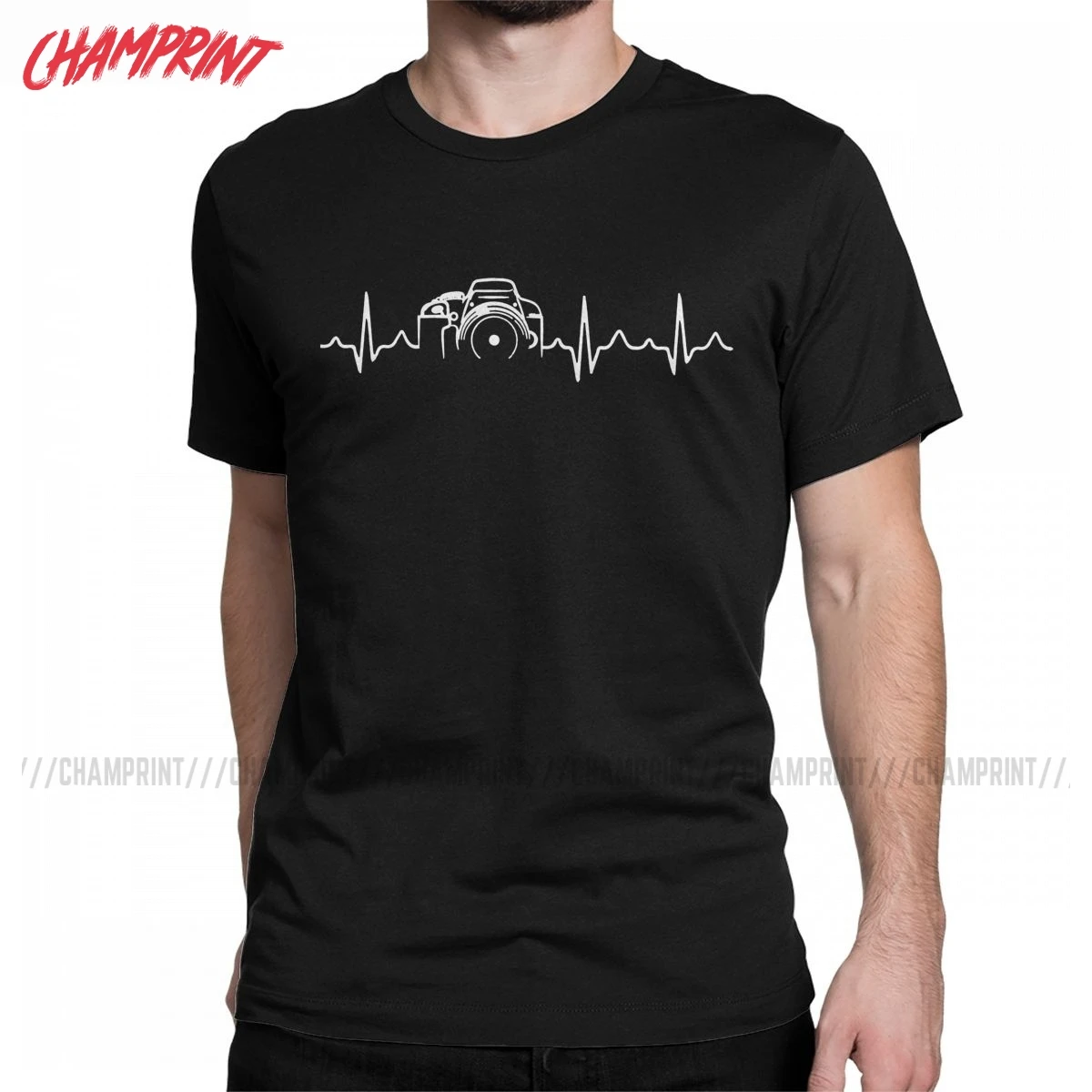 Футболка фотографа с изображением пульса для мужчин забавная уникальная