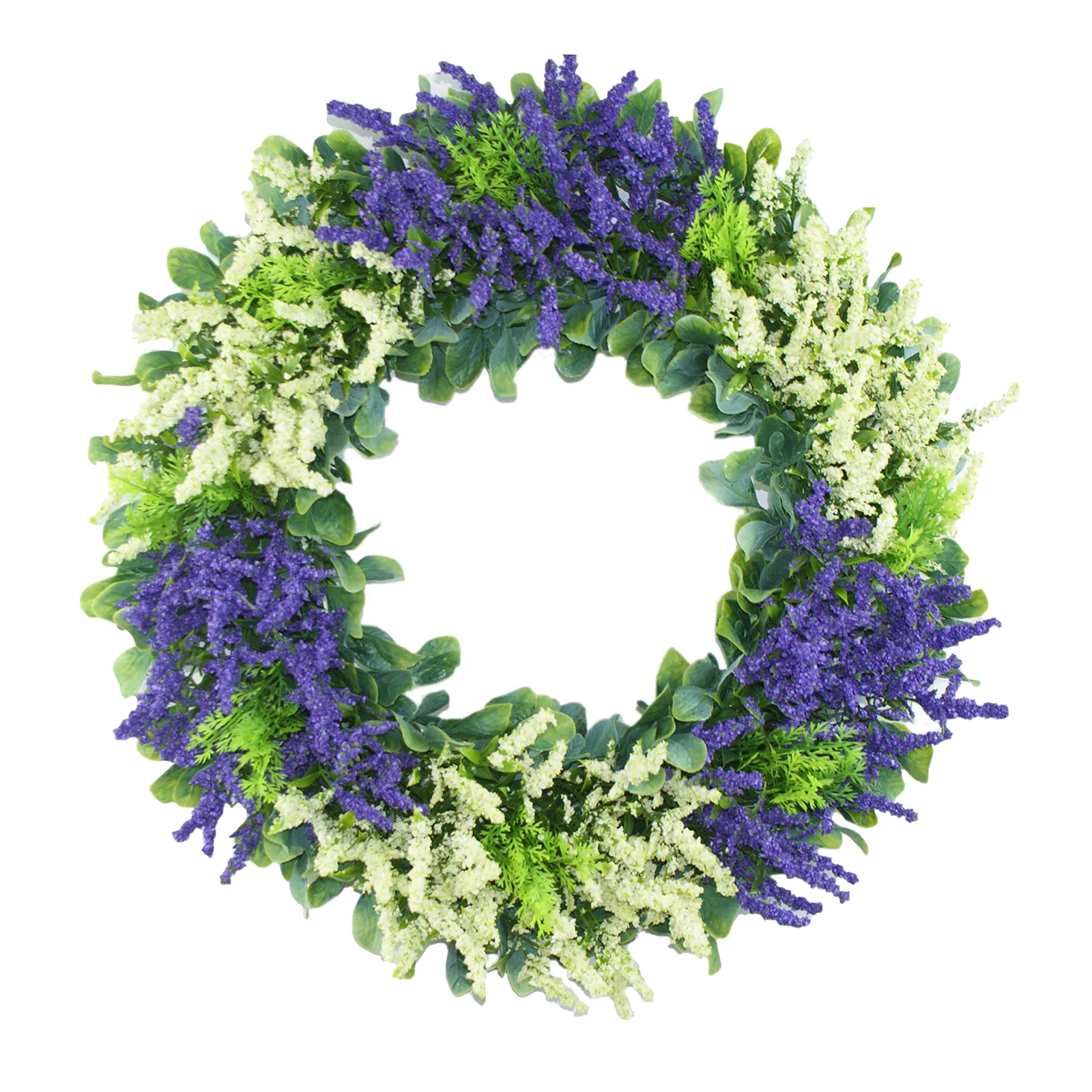 

16.5inch Romantic Lavender Wreath Garland for Front Door Wedding Decor